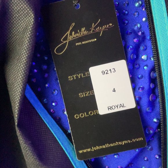 Johnathan Kayne 9213 Royal Blue Prom Dress - Picture 4 of 7